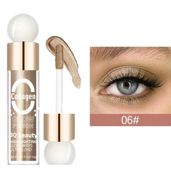 Тіні для повік рідкі Collagen Glow Fusion Eyeshadow, рідкі тіні для повік з шиммером, коричневий