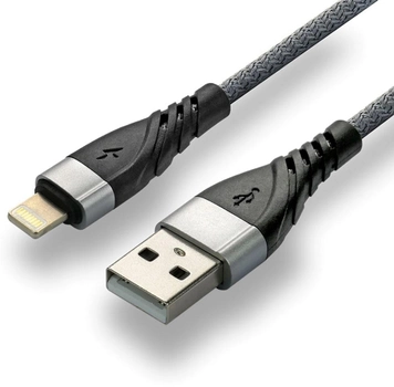Кабель Everactive USB Type-A - Lightning M/M 1 м Gray (5903205772220)