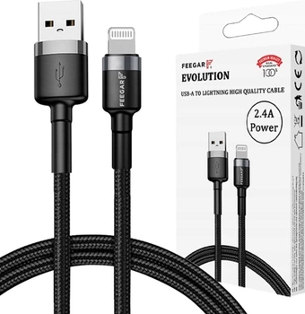 Kabel Feegar USB Type-A – Lightning M/M 1 m Black/Gray (5904610880159)
