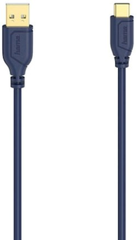 Kabel Hama USB Type-A - USB Type-C M/M 0.75 m Blue (4047443442871)