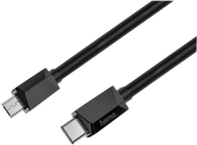 Kabel Hama USB Type-C - micro-USB M/M 0.75 m Black (4047443443915)