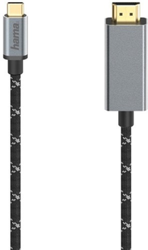Kabel adapter Hama USB Type-C - HDMI M/M 1.5 m Black (4047443445346)