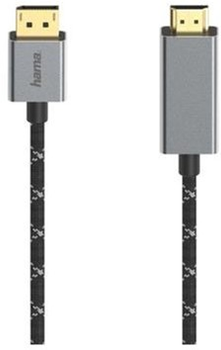 Kabel adapter Hama Displayport - HDMI M/M 1.5 m Black (4047443445339)