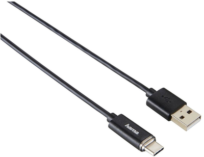 Kabel Hama USB A- USB Type-C M/M 1 m Black (4007249742551)