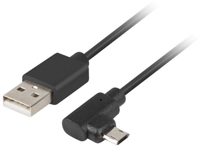 Кабель угловой Lanberg USB Type-A - micro-USB M/M 1.8 м Black (5901969418415)