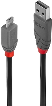 Kabel Lindy USB Type-A - micro-USB M/M 5 m Black (4002888367356)