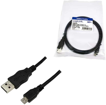 Kabel LogiLink USB Type-A - micro-USB M/M 1.8 m Black (4052792006216)