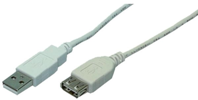 Kabel przedłużacz LogiLink USB Type-A M/F 2 m White (4260113560334)