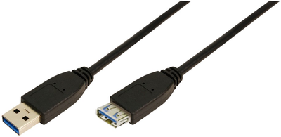 Kabel przedłużacz LogiLink USB Type-A M/F 1 m Black (4052792001044)