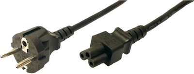 Kabel zasilający LogiLink CEE7/7 - IEC-C5 M/F 1.8 m Black (4260113563731)