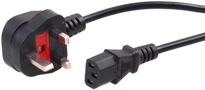 Kabel zasilający kątowy Maclean 3 pin - IEC-C13 1 m Black (5902211102373)