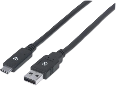 Кабель Manhattan USB Type-C 3.1 Gen1 - USB Type-A 2 м Black (766623354974)
