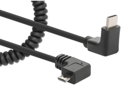 Kabel zasilający Manhattan USB Type-C - micro-USB M/M 1 m Black (766623356244)