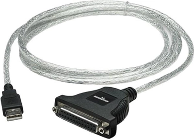 Кабель адаптер Manhattan USB Type-A - DB25 1.8 м Grey (766623336581)
