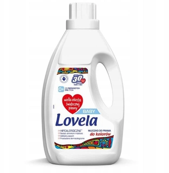 Молочко для прання Lovela Baby гіпоалергенне для кольорового одягу немовлят і дітей 1.45 л (5900627093582)