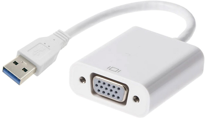 Kabel adapter Techly USB Type-A - VGA 1.5 m White (8057685306950)
