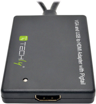 Kabel adapter Techly VGA - HDMI + Audio 0.2 m Black (8057685301665)