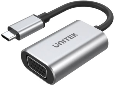 Kabel adapter Unitek USB Type-C - VGA 0.15 m Silver (4894160031723)