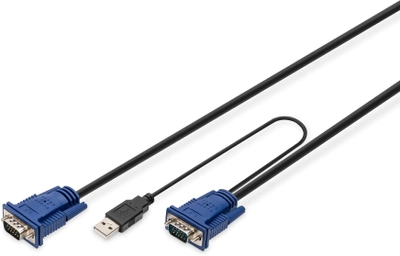 Kabel Digitus 2 x VGA - 2 x PS/2 + USB 5 m Black(4016032329961)