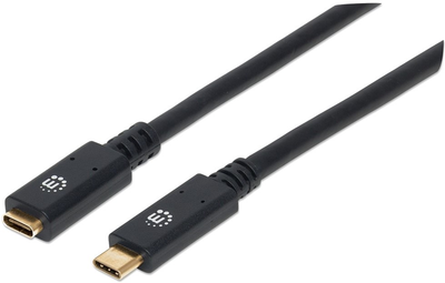 Kabel Manhattan USB Type-C 3.2 M/F 1 m Black (766623355681)
