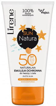 Emulsja do opalania Lirene Sun Natural Protective Emulsion SPF 50 120 ml (5900717756212)