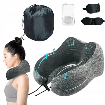 Дорожня подушка Iso Trade з ефектом Rogal Memory Foam, подушка для подорожей (Soydol-75019937) сірий