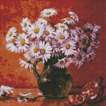 Diamentowa mozaika Ideyka Bukiet stokrotek 40x40 cm (4823104339175)