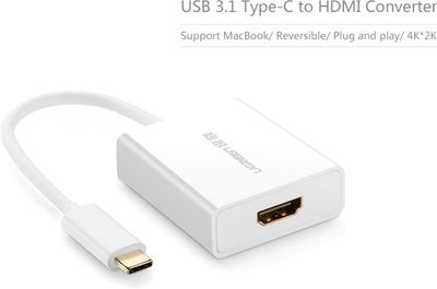 Adapter Ugreen USB Type-C to HDMI Adapter White (6957303842735)