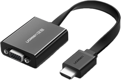 Адаптер Ugreen MM103 HDMI to VGA+3.5 мм Audio with Power Port Converter Black (6957303842483)