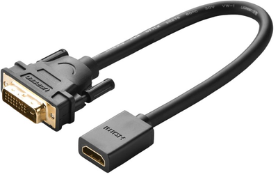 Adapter Ugreen DVI Male to HDMI Female Adapter Cable 22 cm Black (6957303821181)