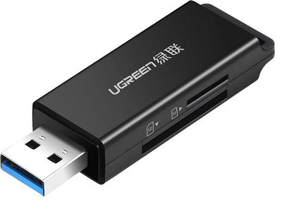 Czytnik kart UGREEN CM104 USB 3.0 to TF + SD Dual Card Reader Black (6957303847525)