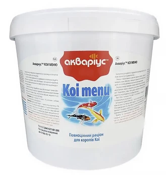 Корм для прудовых рыб Аквариус Koi Menu Floating Pellets (пеллеты для карпов Кои) ведро 5л (1.5 кг)