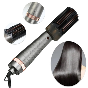 Фен-гребінець 3 в 1 для укладання волосся Hair Steam Brush 620 Вт сірий
