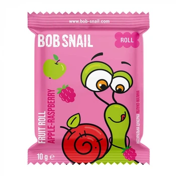 Натуральні яблучно-малинові цукерки Bob Snail 10 г