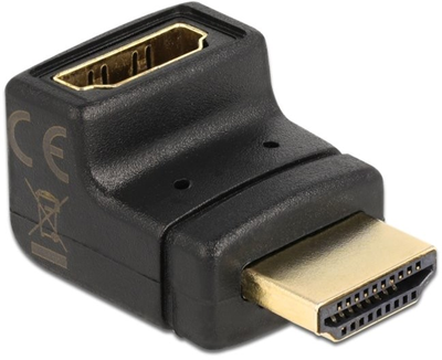 Adapter kątowy Delock HDMI - HDMI M/F Black (4043619650729)