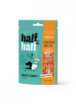 Лакомства для собак Half&Half в форме мясных кубиков с курицей, 100 г