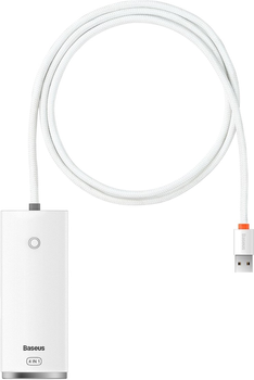 USB Hub Baseus Lite Series 4-Port Hub Adapter USB Type-A to 4 x USB Type-A 3.0 1 m White (WKQX030102)