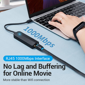 Хаб Vention USB 3.1 Type-C - 3 x USB 3.0 + MicroUSB + RJ-45 100 м Ethernet Black (6922794751989)
