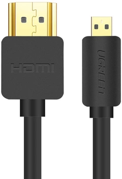 Kabel Ugreen HD127 micro HDMI to HDMI v2.0 UltraHD 4K-3D 2 m Black (6957303831036)