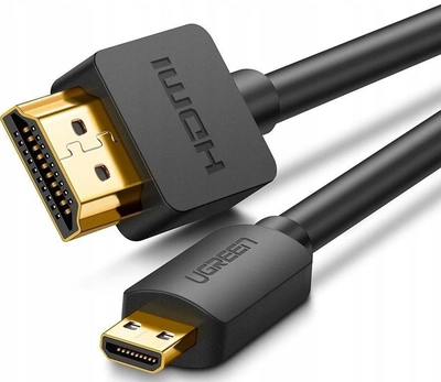 Kabel Ugreen HD127 micro HDMI to HDMI v2.0 UltraHD 4K-3D 2 m Black (6957303831036)