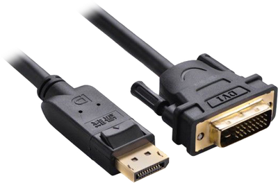 Kabel Ugreen DP103 DisplayPort v1.2 to DVI-D dual link 24+1 2 m Black (6957303812219)