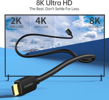 Кабель Choetech HDMI V.2.1, 2 м Black (XHH-TP20)
