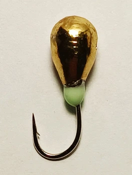 Мормишка вольфр. Start Fishing Крапля з отвором гач.№12 Gold 5 мм 1,8 г 022-050