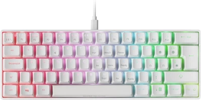 Ігрова клавіатура Mars Gaming MKMINIW / Механічна / Outemu Red Switch / RGB підсвітка / UKR / White Б/В