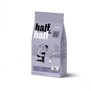 Корм Half&Half Adult Dogs Small Breed сухой с говядиной для взрослых собак малых пород 2 кг
