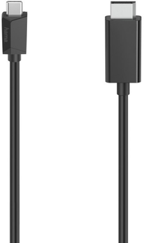 Kabel adapter Hama USB Type-C - Displayport M/M 1.5 m Black (4047443444813)