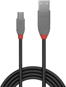 Kabel Lindy USB Type-A - mini-USB M/M 5 m Black (4002888367257)