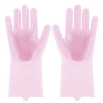 Силиконовые перчатки Magic Silicone Gloves Pink для быта