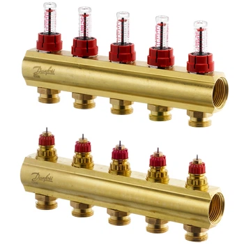 Коллектор для теплого пола DANFOSS 5 контуров с расходомерами 1"/3/4" FHF 088U0525