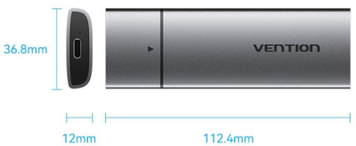 Зовнішня кишеня для SSD накопичувача Vention USB 3.1 Gen 1-C Silver (6922794761278)